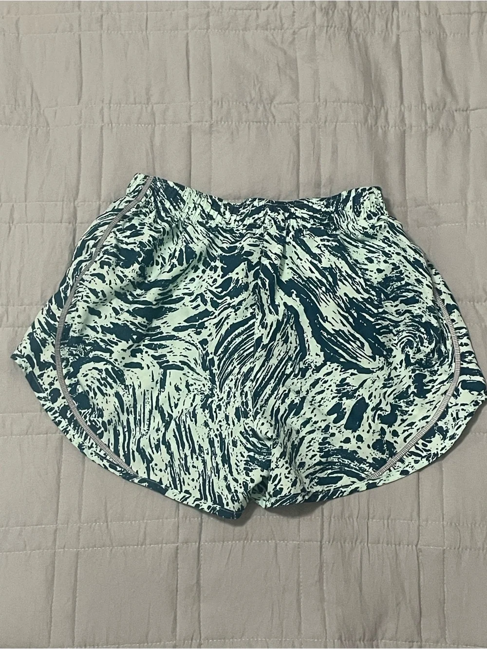 Nike Mint and Teal Marble-Print Athletic Shorts